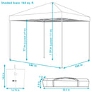 Three bullet points highlighting the main features of the pop up canopy.