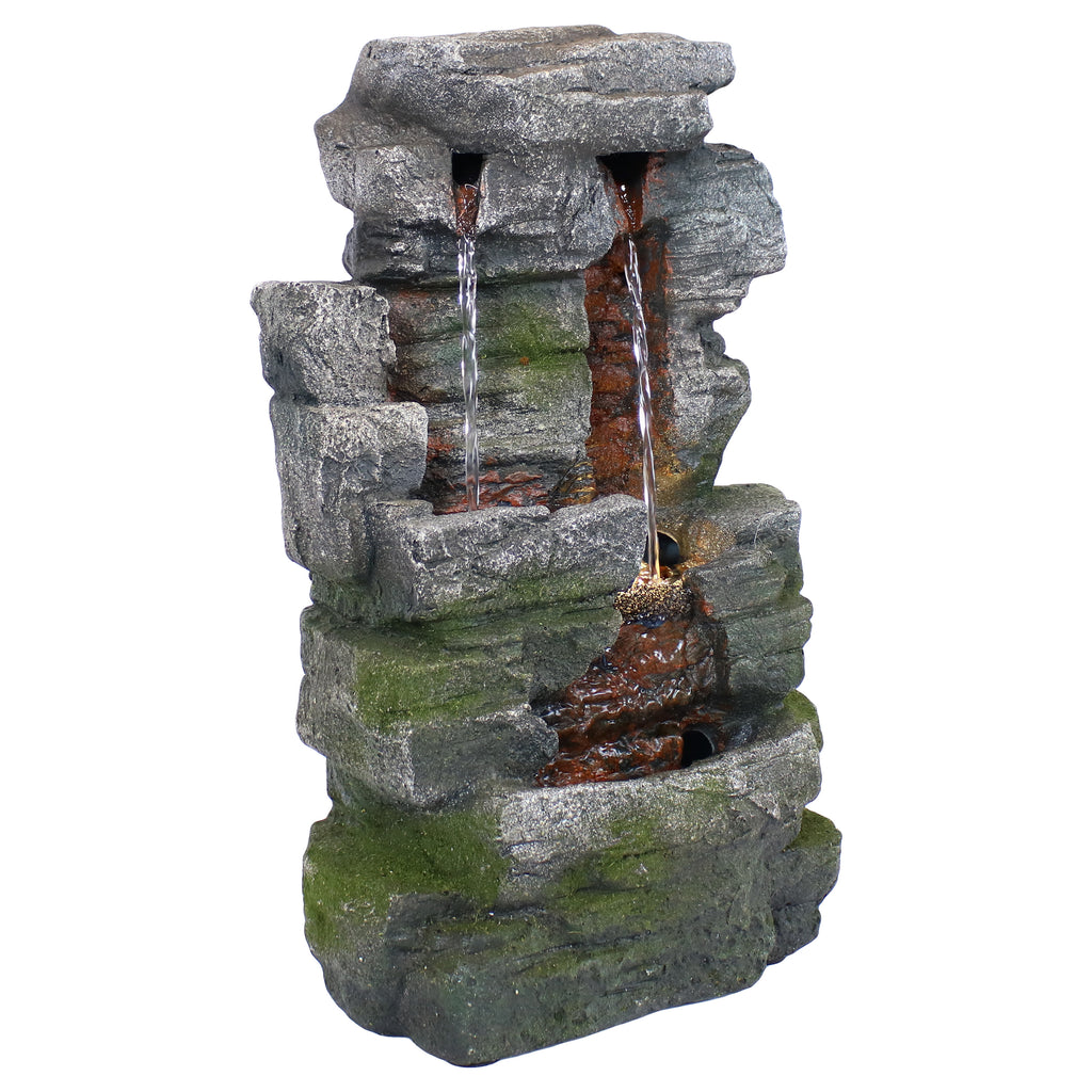 Sunnydaze Towering Cave Waterfall Indoor Tabletop Fountain with LED - 14