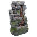 Sunnydaze Towering Cave Waterfall Indoor Tabletop Fountain with LED - 14-Inch