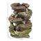 Sunnydaze 5-Step Rock Falls Tabletop Water Fountain with LED Lights - 14"
