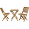 Sunnydaze Nantasket 3 Piece Outdoor Wooden Bistro Set - 2 Folding Chairs & 1 Folding Table