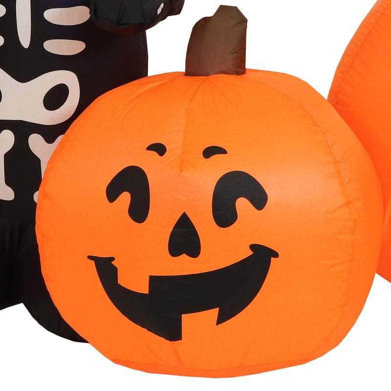 Sunnydaze Inflatable Halloween Decoration - 7' Haunted Pumpkin Patch