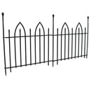 Sunnydaze Gothic Iron Decorative Garden Border Fence - 2-Piece - Black