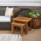 Sunnydaze Meranti Wood Outdoor Nesting Side Tables - Set of 2