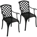 Sunnydaze Patio Chairs Set of 2, Durable Cast Aluminum Construction with Crossweave Design