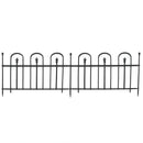 Sunnydaze 2-Piece Strasbourg Steel Decorative Garden Fence Panels - 6-Feet Overall