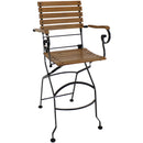 Sunnydaze Deluxe European Chestnut Wood 3-Piece Folding Table and Bar Chair Set
