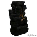 Sunnydaze Towering Cave Waterfall Indoor Tabletop Fountain with LED - 14"