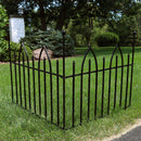 Sunnydaze Gothic Iron Decorative Garden Border Fence - 2-Piece - Black