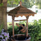 Sunnydaze Old-Fashioned Wood Wishing Well Fountain with Liner - 48" H