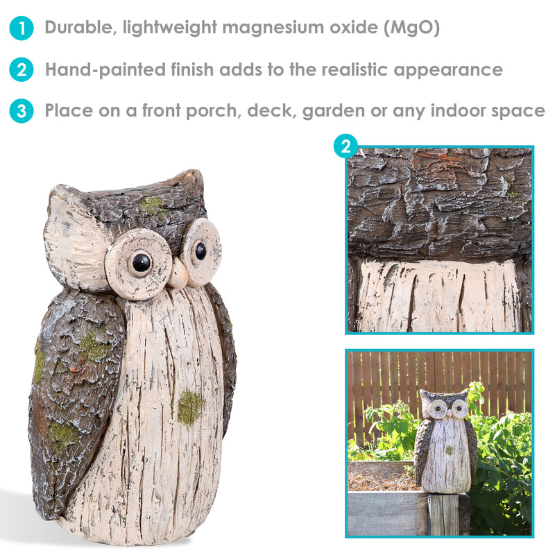 Sunnydaze Indoor/Outdoor Ophelia the Woodland Owl Statue - 13"
