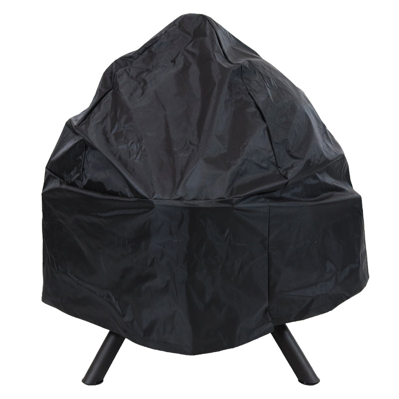 Sunnydaze Black 28" Sphere Flaming Ball Fire Pit with Protective Cover