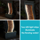 Sunnydaze Contemporary Curves Outdoor Fountain with LED Lights - 31"