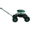 Sunnydaze Rolling Garden Cart with Steering Handle and Swivel Seat