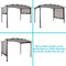 Sunnydaze 9' x12' Metal Arched Pergola with Retractable Canopy