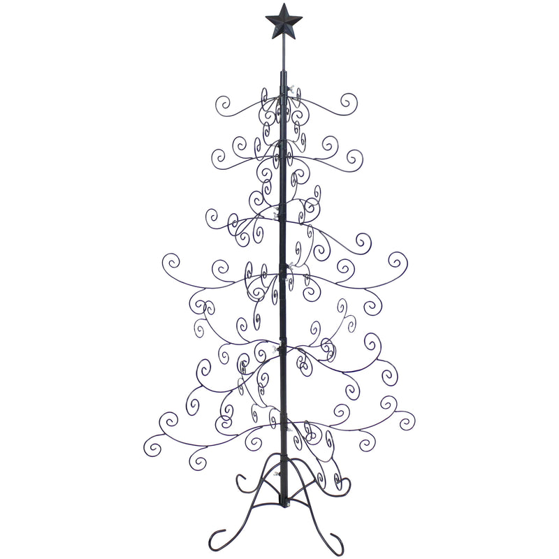 Sunnydaze Noelle Black Metal Christmas Ornament Tree - 60 Inches Tall
