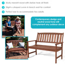 Sunnydaze Meranti Wood 2-Seat Bench with Teak Oil Finish