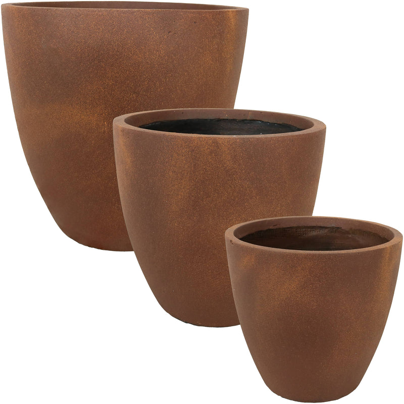 set of 3 rustic planters