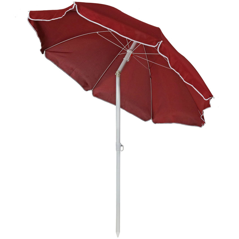 Sunnydaze Steel 5' Beach Umbrella with Tilt Function