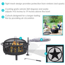 Sunnydaze 30" Black All Star Fire Pit with Cooking Grate & Spark Screen