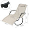 Sunnydaze Outdoor Folding Rocking Chaise Lounge Chair with Pillow