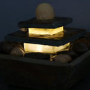 Sunnydaze Ascending Slate Tabletop Fountain with LED Light - 8"