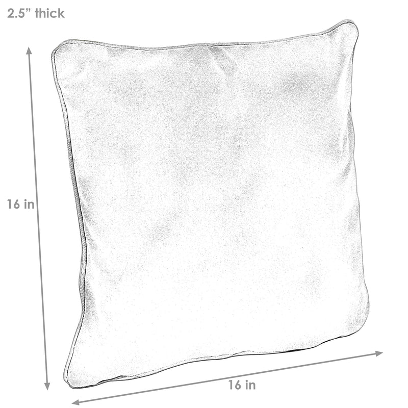 Sunnydaze Set of 2 Olefin Patio Outdoor Throw Pillows - 16" Square