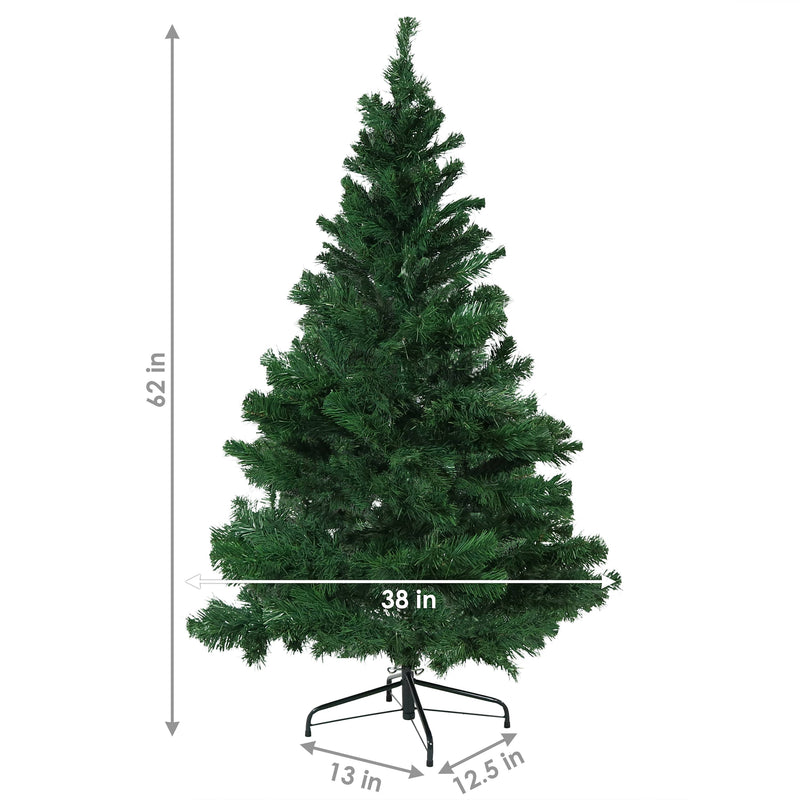 unlit faux christmas tree with metal stand