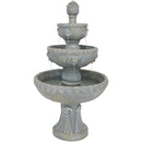 Sunnydaze 4-Tier Lion Head Outdoor Water Fountain with Electric Submersible Pump - 53-Inch
