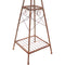 Back view of the rustic outdoor metal windmill.