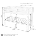 Sunnydaze Raised Wood Garden Bed Planter Box with Shelf