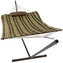 Sunnydaze Rope Hammock with 12' Steel Stand, Pad, and Pillow