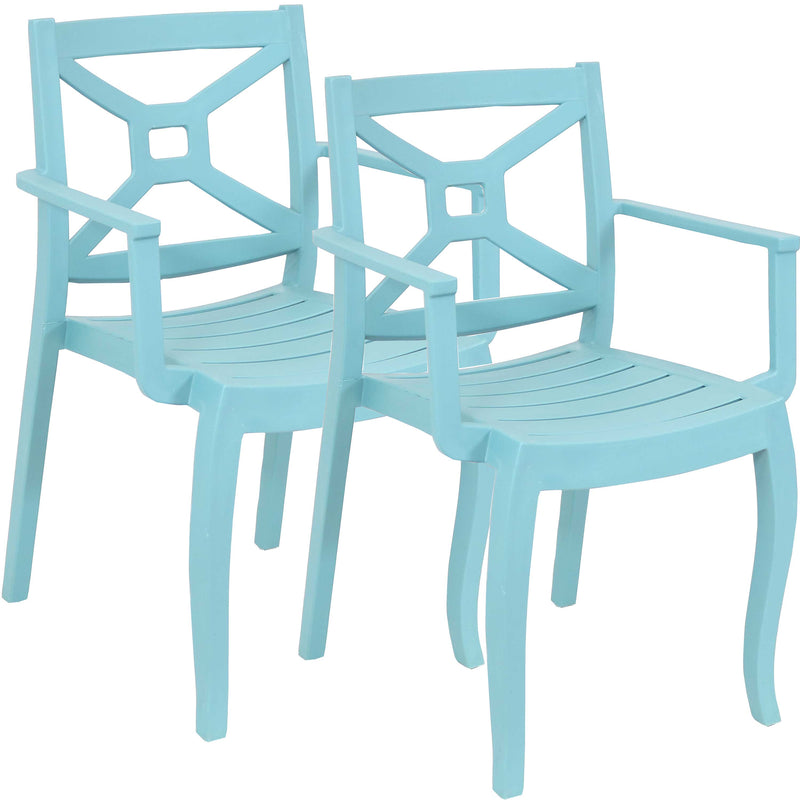 Sunnydaze Tristana Plastic Outdoor Arm Chair - Multiple Colors Available