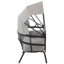Sunnydaze Modern Luxury Patio Egg Chair with Canopy