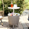 Sunnydaze 3-in-1 Faux Wood Outdoor Bar Table with Cooler - Driftwood