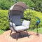 Dimension image of modern luxury patio egg chair.