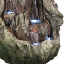 Sunnydaze Cascading Mountain Falls Outdoor Water Fountain with Lights