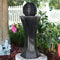Sunnydaze Pedestal and Ball Solar with Battery Backup Fountain - 31"
