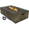 Sunnydaze Rustic Faux Wood Outdoor Propane Gas Fire Pit Coffee Table, 48-Inch
