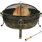 Sunnydaze Large Cauldron Outdoor Fire Pit with Spark Screen