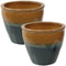Sunnydaze Set of 2 Chalet High-Fired Glazed Ceramic Planter