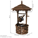 Sunnydaze Old-Fashioned Wood Wishing Well Fountain with Liner - 48" H