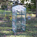 4 tier mini greenhouse with zipper door and clear cover
