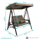 Sunnydaze 2-Person Adjustable Tilt Canopy Patio Loveseat Swing - Beige