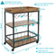 Top tray and left side handle of the industrial bar cart 