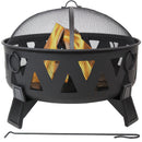 Sunnydaze 34-Inch Nordic-Inspired Steel Fire Pit with Cutouts