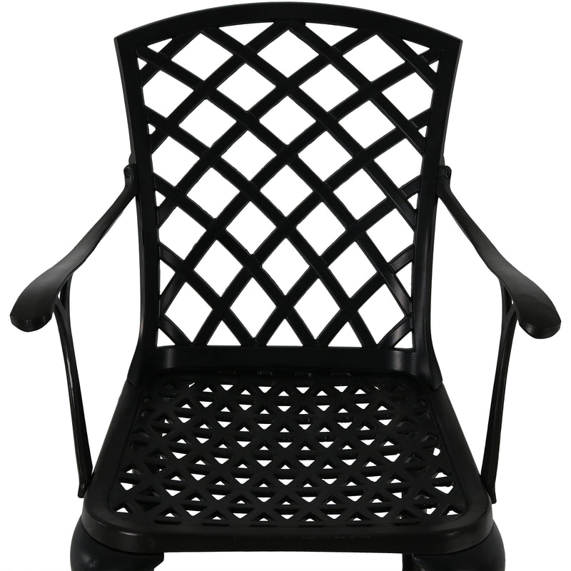 Sunnydaze Set of 2 Crossweave Cast Aluminum Patio Chairs