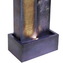 Sunnydaze Cascading Tower Outdoor Metal Fountain with LED Lights - 32"