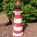 Sunnydaze Solar Striped LED Lighthouse Outdoor Decor - 36"