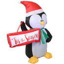 Sunnydaze Inflatable Christmas Decoration - 46.5-Inch Jolly Holiday Penguin